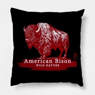 American Bison - WILD NATURE - BISON -17 Pillow