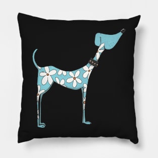 Dog, King of Flowers Pillow