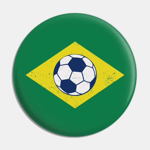 Brazil Soccer Ball Flag Pin by Etopix