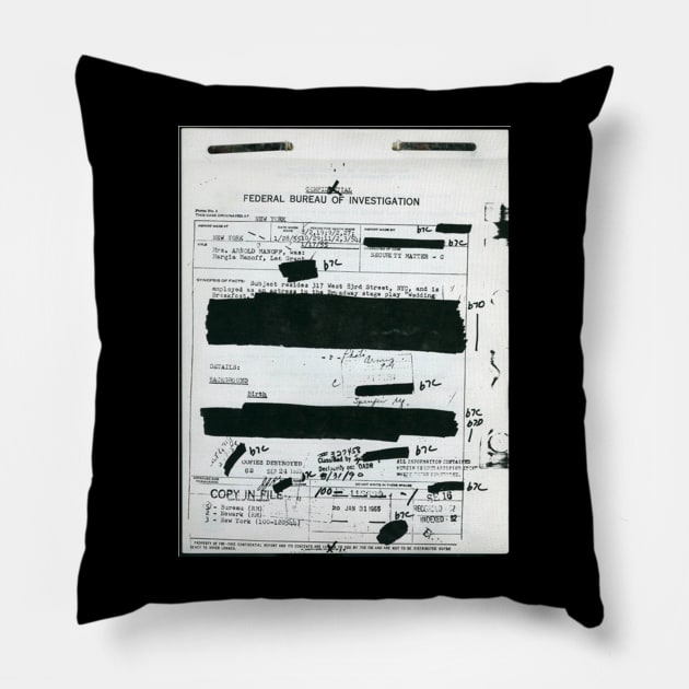 Lee Grant: Redacted Pillow by Hope Runs High