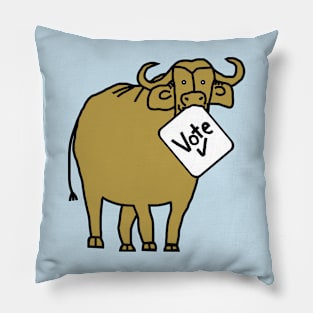 Gold Ox with Vote Sign Pillow