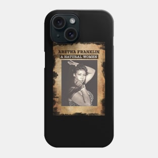 Vintage Old Paper 80 Style Aretha Franklin /// A Natural Women Phone Case