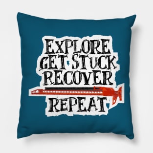 Explore, Get Stuck, Recover, Repeat Pillow