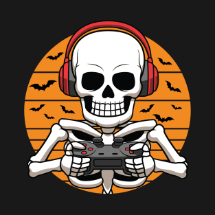 Skeleton Video Game Halloween Costume Gamer T-Shirt