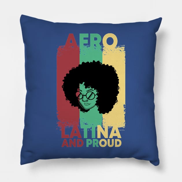 Pride Latina Afro Queen hispanic columbian gift present Pillow by MARESDesign