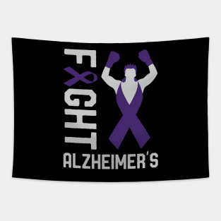 Fight Alzheimer's Awareness Month Ribbon Fighter Survivors Tapestry