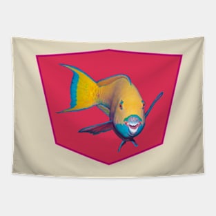 Parrotfish | What a striking make-up! | Variation on Viva Magenta background| Tapestry