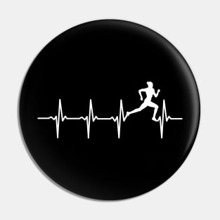 Running Heartbeat Gift For Runners & Joggers Pin