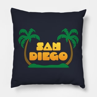 San Diego California Palm Trees Pillow