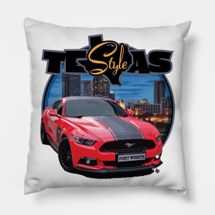 Texas Style Mustang Fort Worth Pillow