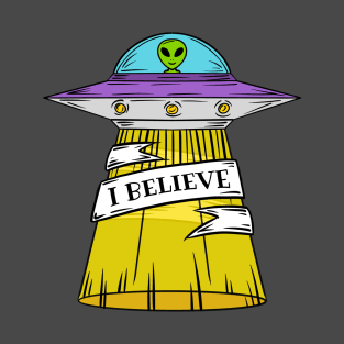 I Believe In Aliens Outer Space UFO Area 51 T-Shirt
