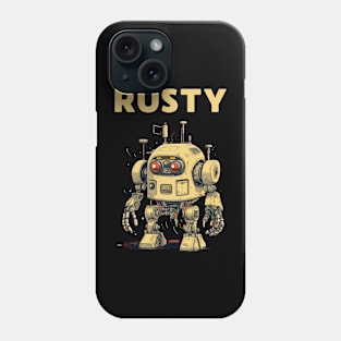 Futuristic Funny Robots Rusty Phone Case