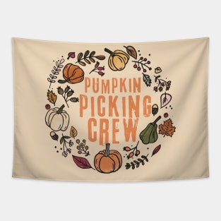 Pumpkin Picking Crew Halloween Tapestry