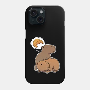 Capybara hungry for Croissant Pastry Phone Case