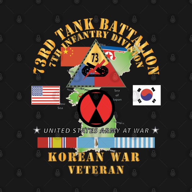 73rd Tank Battalion, 7th Infantry Div - VS NK - China, Korean War w Korea Map Green  X 300 by twix123844