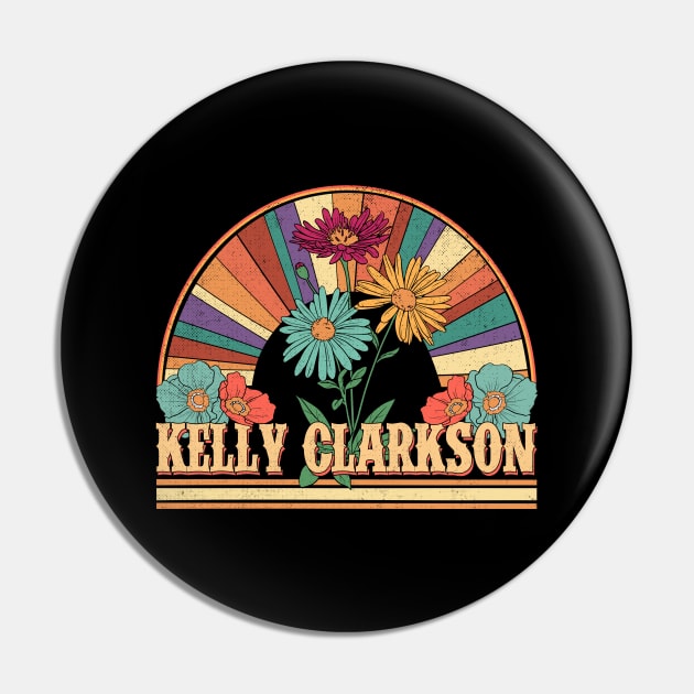 Kelly Flowers Name Clarkson Personalized Gifts Retro Style Pin by Dinosaur Mask Store