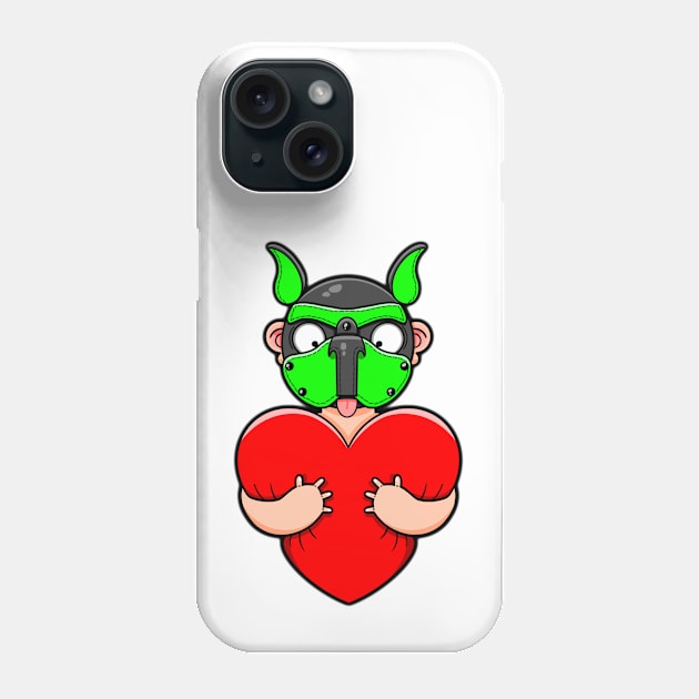 Gay Green Pup Hug Phone Case by LoveBurty