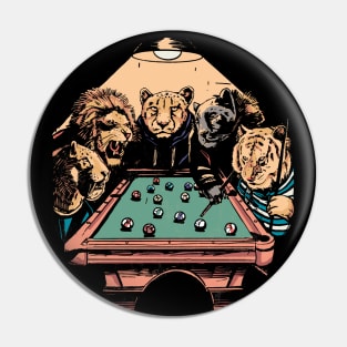 Big Cat Billiards // Funny Tiger Lion Panther Shooting Pool Pin