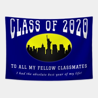 Class of 2020 - Blue, Yellow and White Colors Tapestry