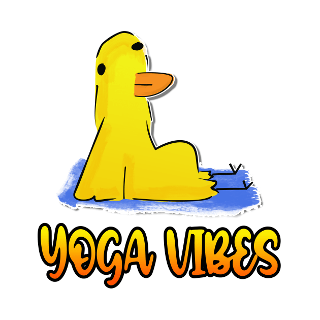 Yoga Vibes Duck Funny Yoga by Hemos Works