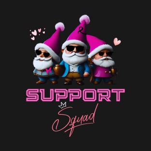 Funny Gnomies Support Squad Breast Cancer Awareness Month T-Shirt