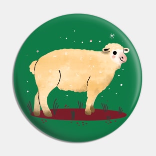 Sheep Painting Hand Drawn Pin