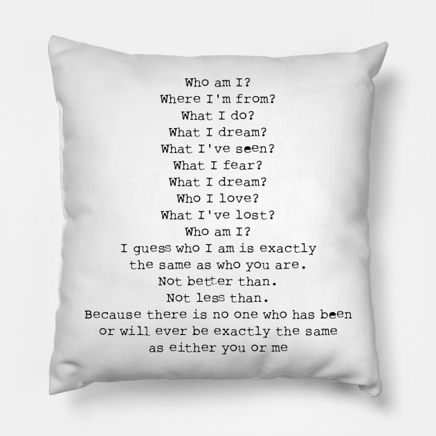 Who I am? Pillow by graphyras