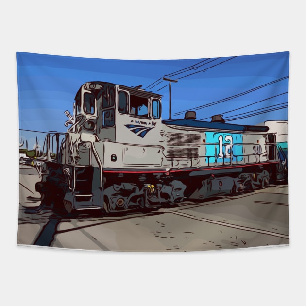 Amtrack Locomotive Tapestry by WelshDesigns