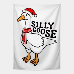 Silly Goose with Santa Hat Tapestry