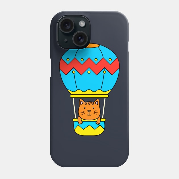 Cat in Hot Air Balloon Phone Case by samshirts