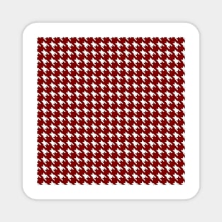 Dark Christmas Candy Apple Red Houndstooth Check Magnet