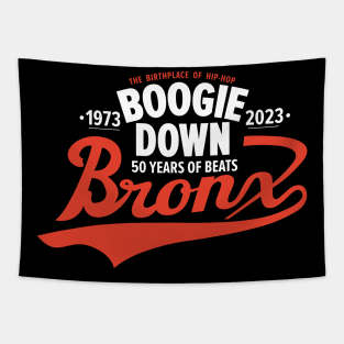 Boogie Down Bronx lettering - 50 years of Hip Hop Tapestry