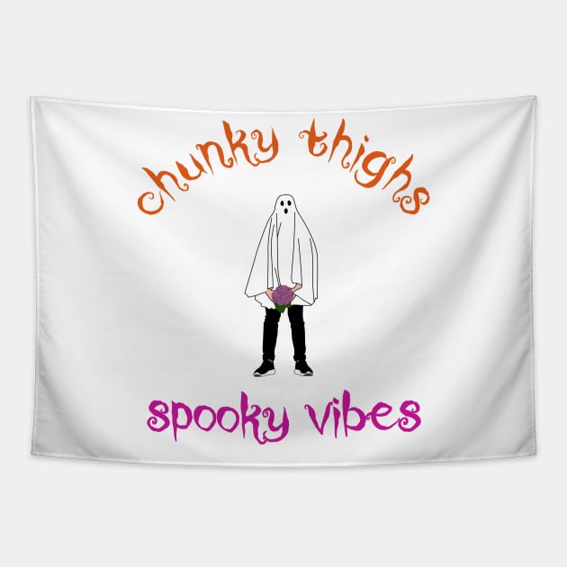 chunky thighs spooky vibes for halloween Tapestry by rsclvisual