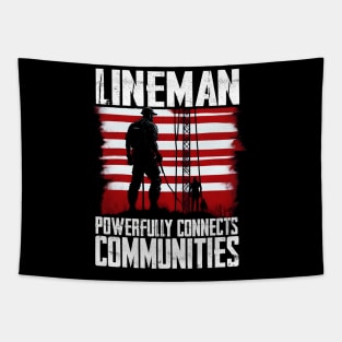 American Lineman T-Shirt Tapestry