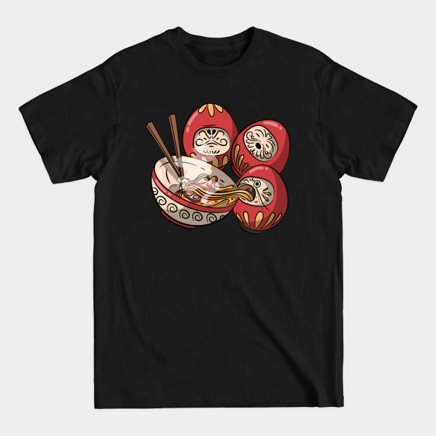 Disover Kawaii Japanese Anime Ramen Soup Bowl Otaku Kokeshi Daruma - Ramen Lovers - T-Shirt