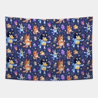 Dance Mode Bluey Bingo Bandit Chilli Seamless Tapestry