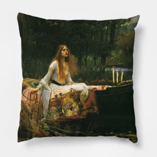 The Lady of Shalott (On Boat) by John William Waterhouse Pillow