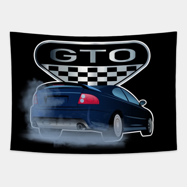 2006 GTO Smokin' the Tires Tapestry by MarkQuitterRacing