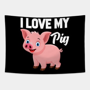I Love My Pig Tapestry