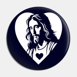 Jesus in my heart Jesus Silhouette Pin