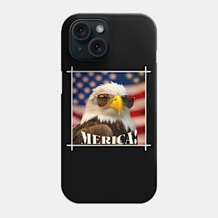 Funny Patriotic Eagle MERICA! Happy Birthday America! Phone Case