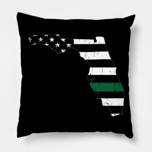 Florida Thin Green Line Military and Border Patrol Shirt Pillow