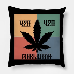 Marijuana leaf, 420 and Marijuana, Cannabis Pillow