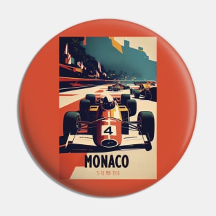 1970 Monaco Grand Prix Racing Travel Poster Pin