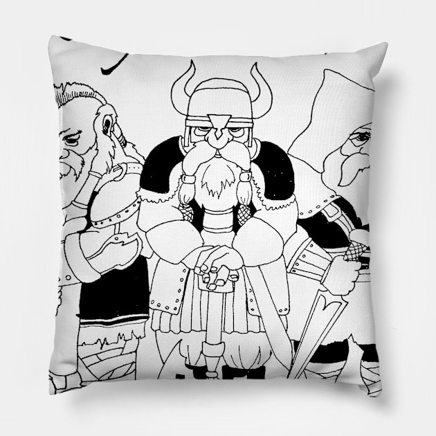 Dwarves At Your Service Pillow by BjorksBrushworks