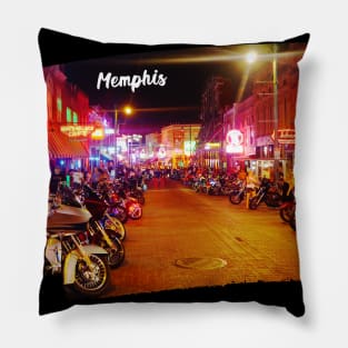 Photography of Beale Street Memphis Tennessee skyline blue clouded sky USA city break Pillow