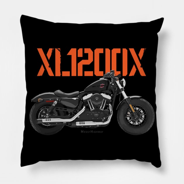 Harley 48 black, sc2 Pillow by MessyHighway