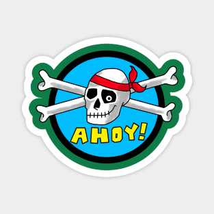 Ahoy skull and crossbones Magnet