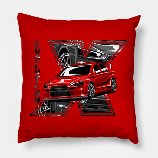 Lancer Evo X Pillow by aredie19