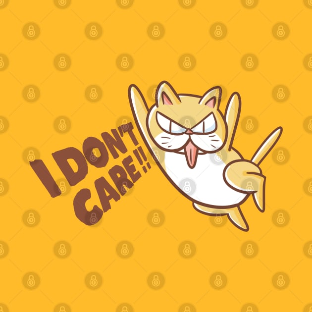 I Don't Care Cat by Jocularity Art